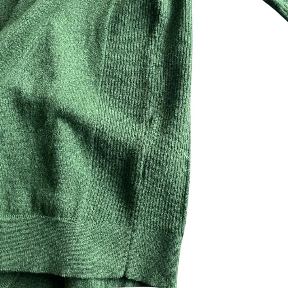 Marc Anthony Cotton Cashmere V-Neck Sweater Forest Green Ribbed XL